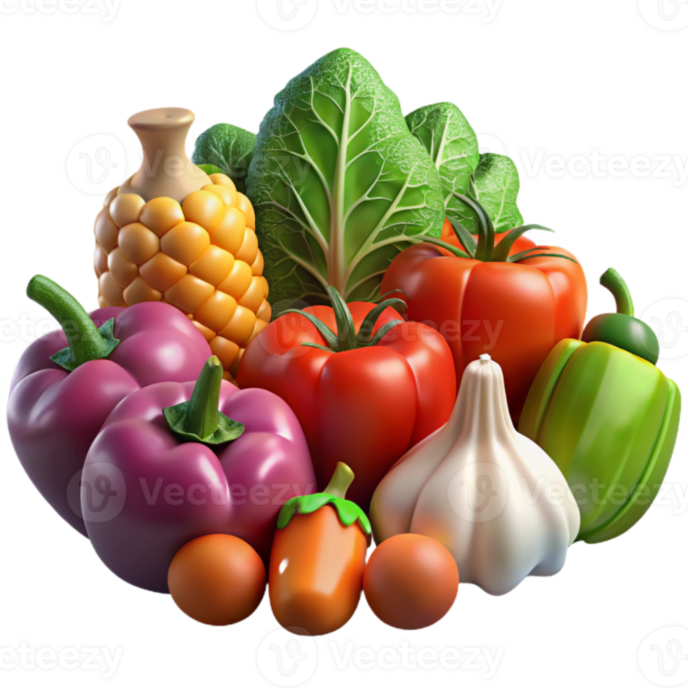 vibrant traditional Vegetables Assorted Fresh Transparent premium png