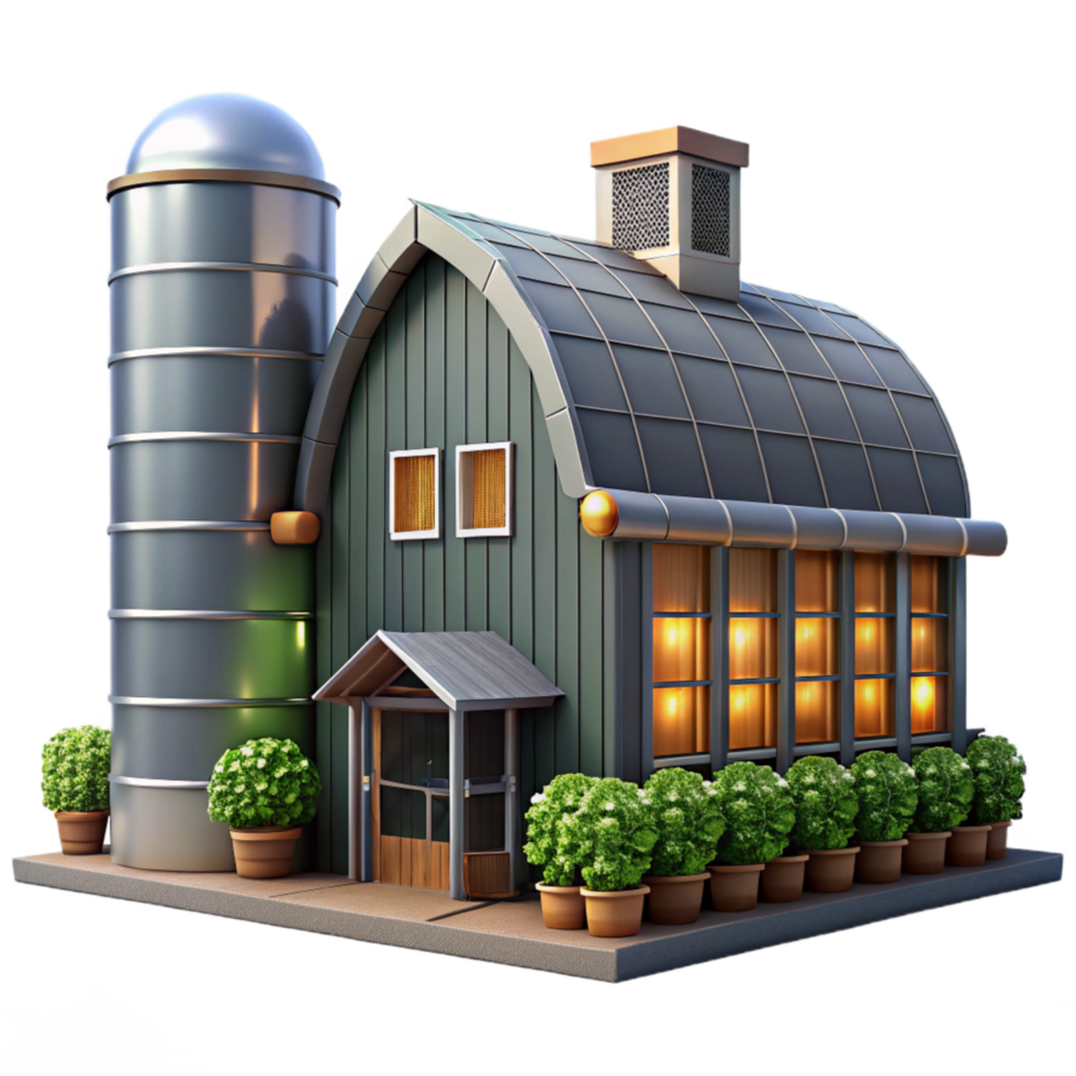 dramatic abstract Vertical Farm Exterior Modern Design Isolated high quality png