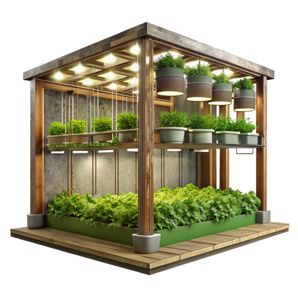 magnificent abstract Vertical Farm Interior Artificial Lighting Transparent Background png