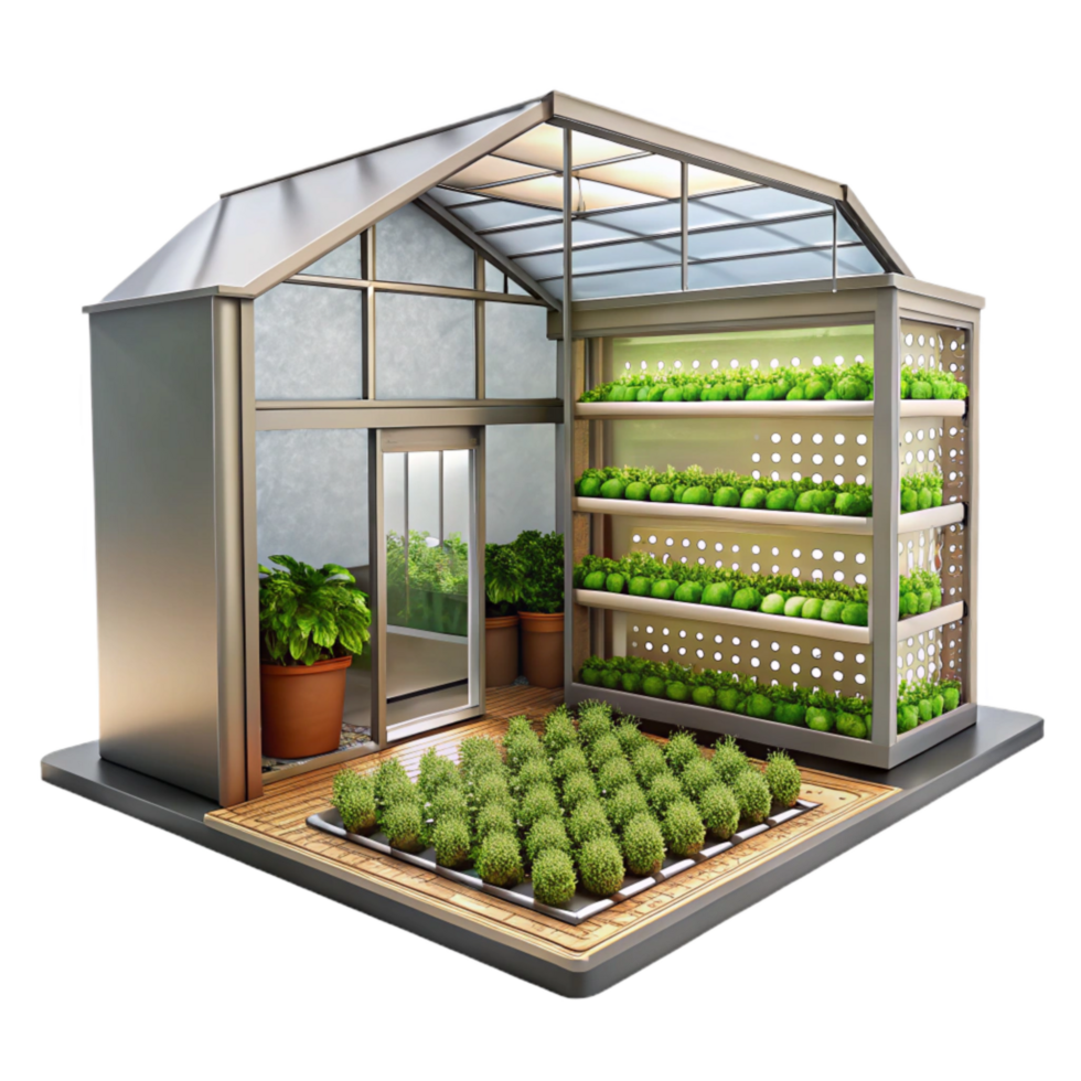 vibrant abstract Vertical Farm Interior Clean and Sterile Transparent Background high resolution png