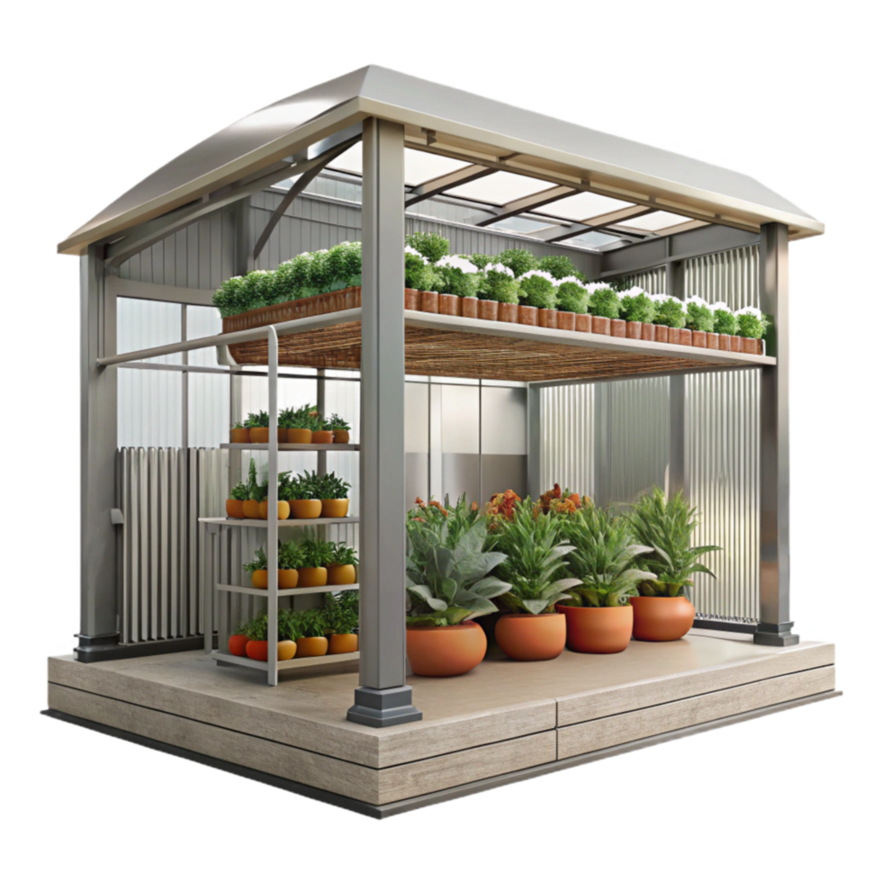 stunning abstract Vertical Farm Interior Lit Transparent Background professional png