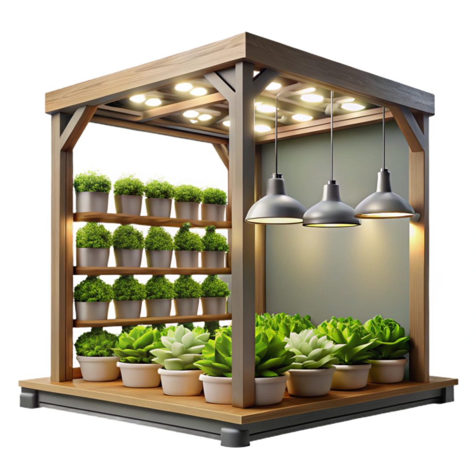 wonderful rustic Vertical Farm Interior with Led Lighting Transparent Background high quality png