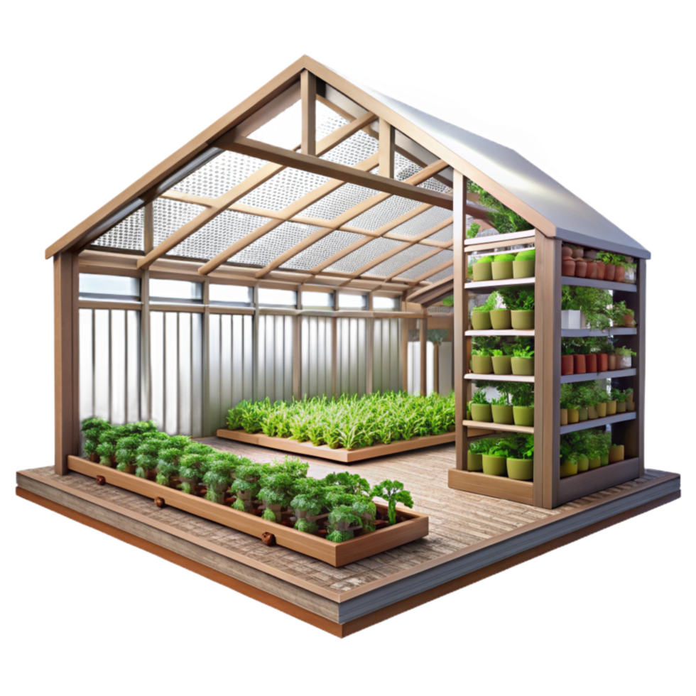 impressive contemporary Vertical Farm Interior Wide Angle Shot Isolated genuine png