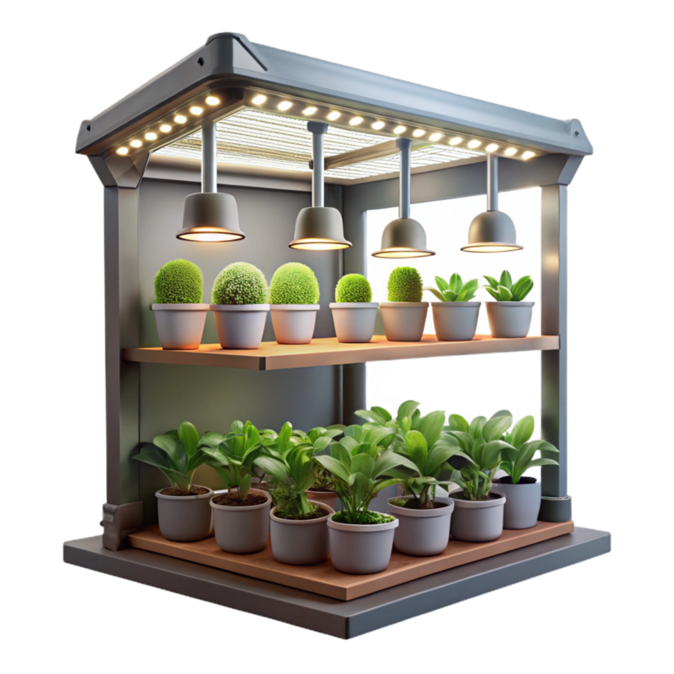 wonderful creative Vertical Farm Interior with Led Lighting Transparent Background genuine png