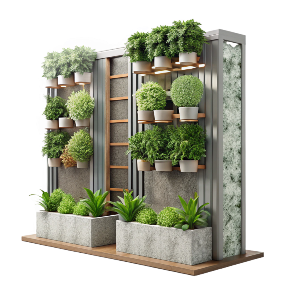 wonderful rustic Vertical Garden Design Modern Style Transparent Background exclusive png