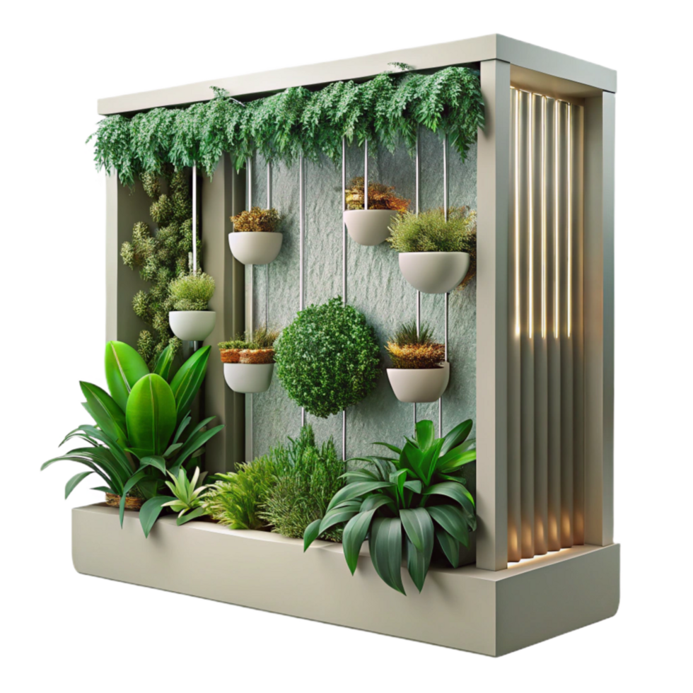 beautiful vintage Vertical Garden Design Modern Style Transparent Background high quality png