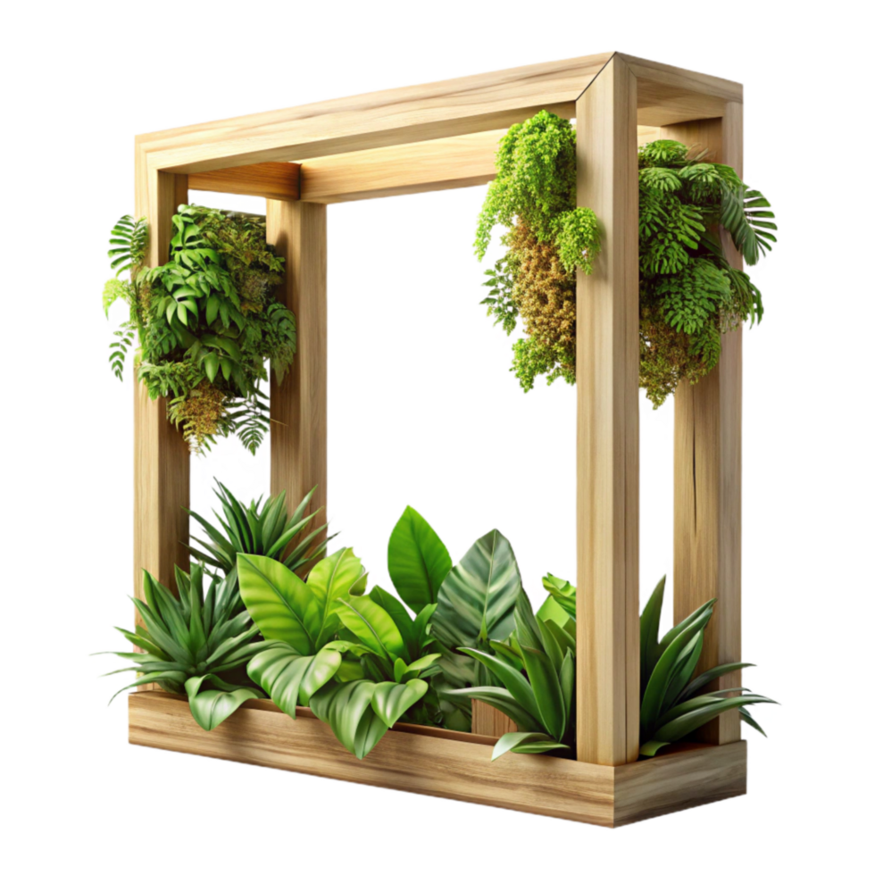 stunning contemporary Vertical Garden Frame Wooden Transparent Background authentic png