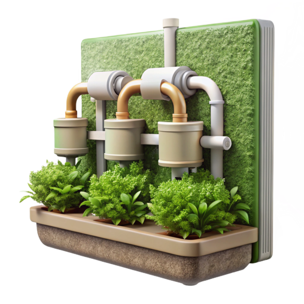beautiful rustic Vertical Garden Irrigation System Cutout Detailed detailed png