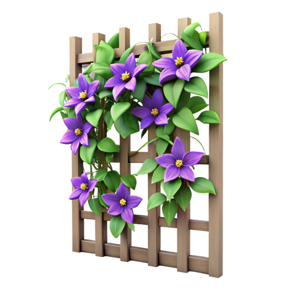 dramatic creative Vertical Garden Trellis with Flowers Cutout Pink Blooms authentic png