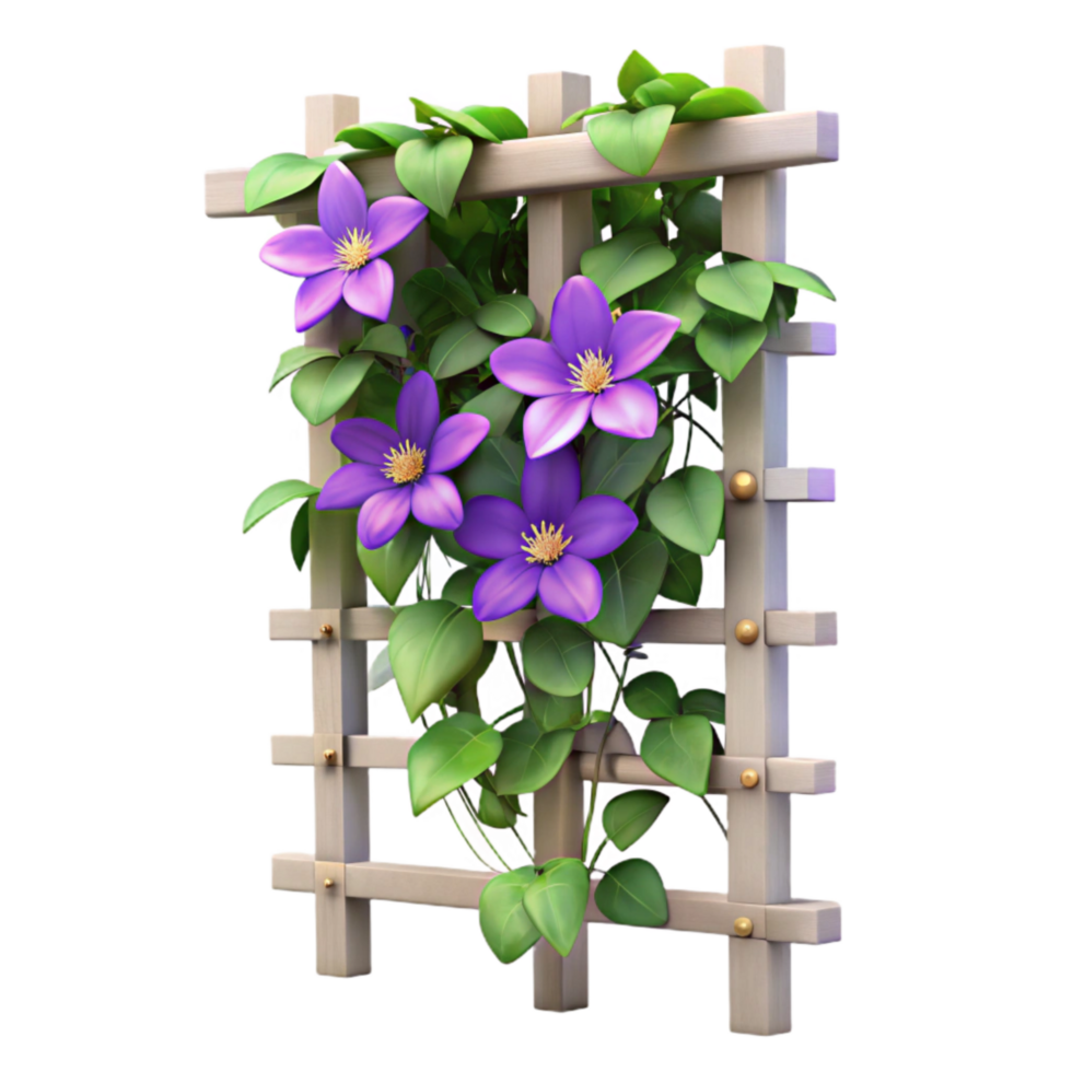 dramatic classic Vertical Garden Trellis with Flowers Cutout Pink Blooms authentic png