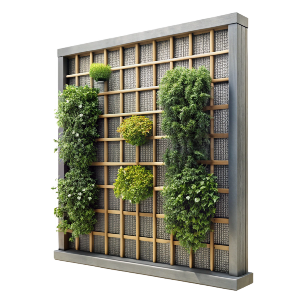 wonderful classic Vertical Garden Wall Metal Grid Transparent Background genuine png