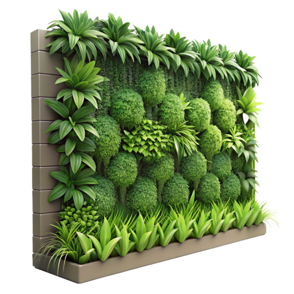 wonderful vintage Vertical Garden Wall Isolated Lush Greenery high resolution png