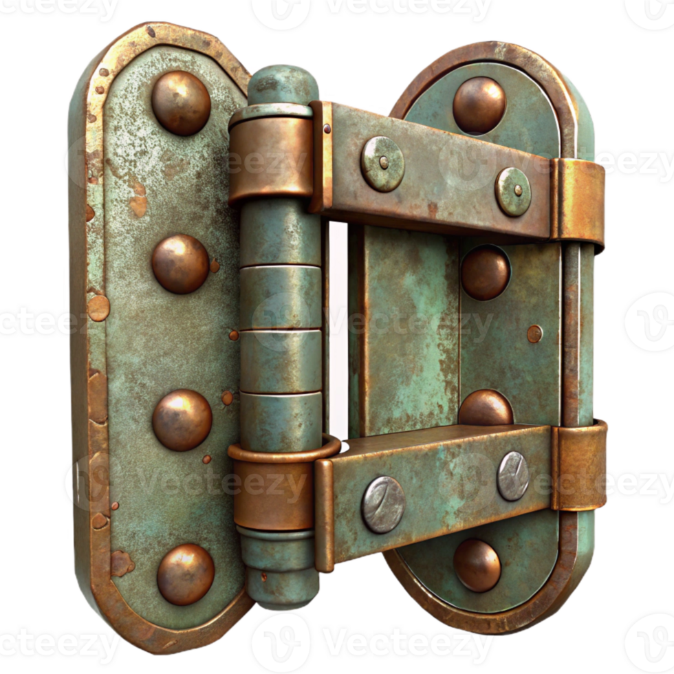 stunning creative Vintage Door Hinge Cutout Rusty Finish Isolated premium png