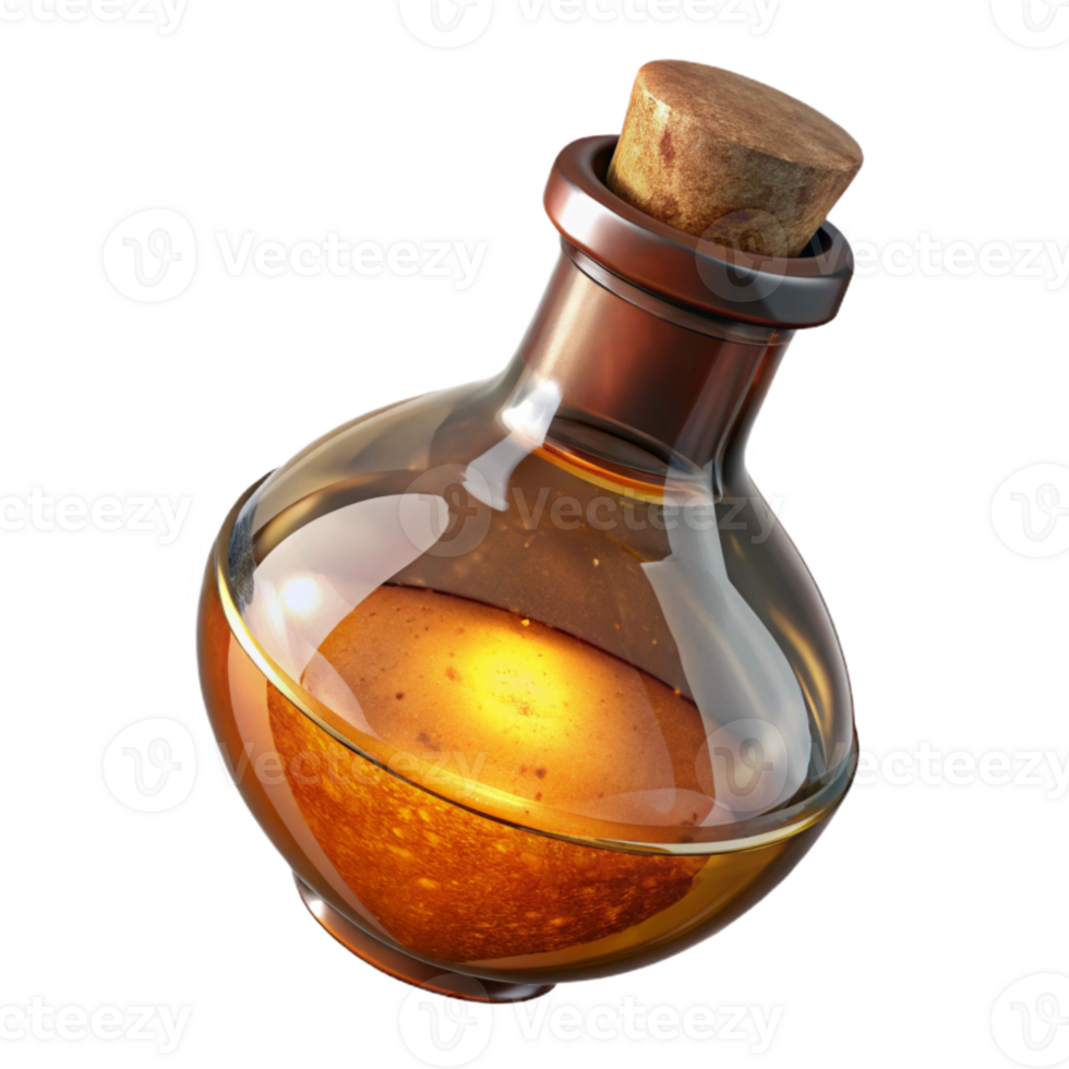 wonderful abstract Vintage Glass Bottle Amber Color Transparent Background exclusive png