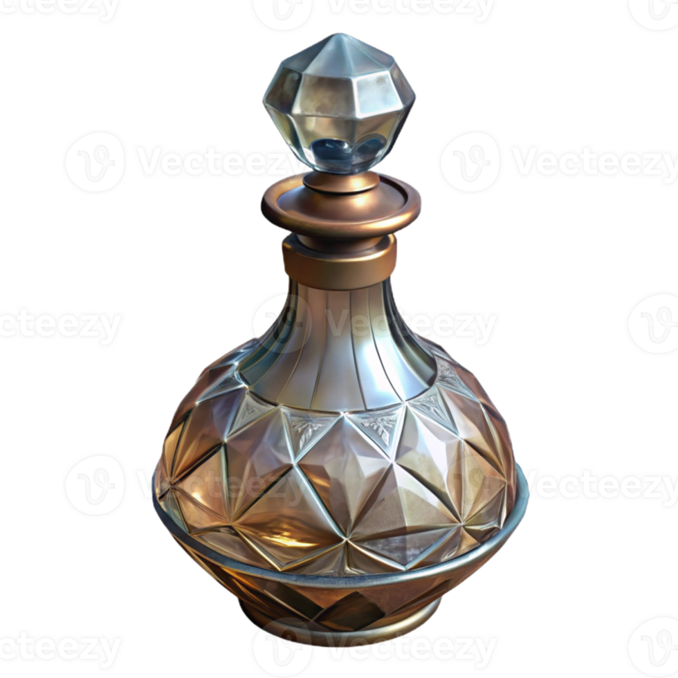 wonderful minimalist Vintage Glass Decanter Crystal Design Transparent Background authentic png