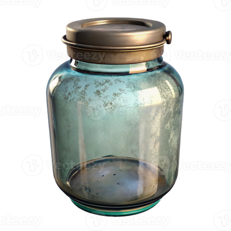 serene abstract Vintage Glass Jar Clear Transparent Background premium png