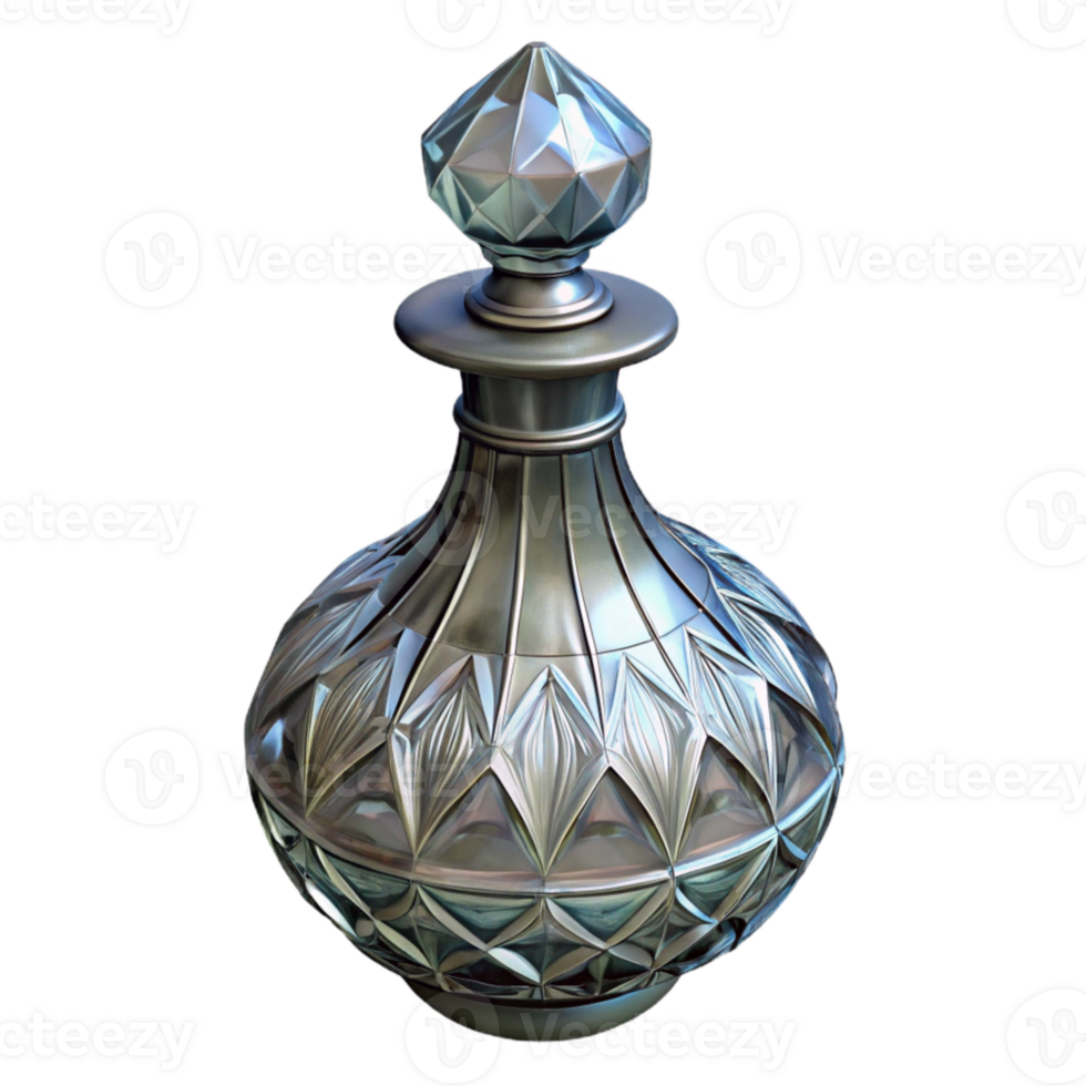 wonderful abstract Vintage Glass Decanter Crystal Design Transparent Background detailed png