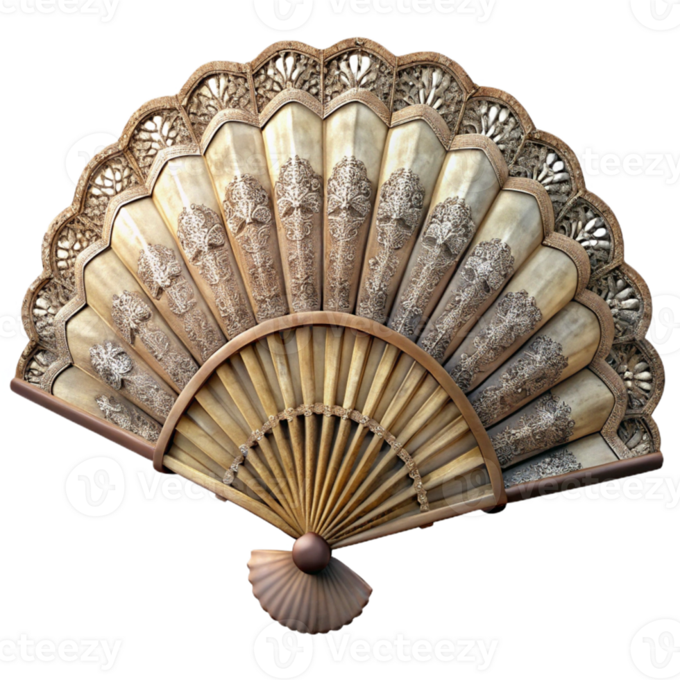 beautiful artistic Vintage Hand Fan Lace Detail Cutout high resolution png