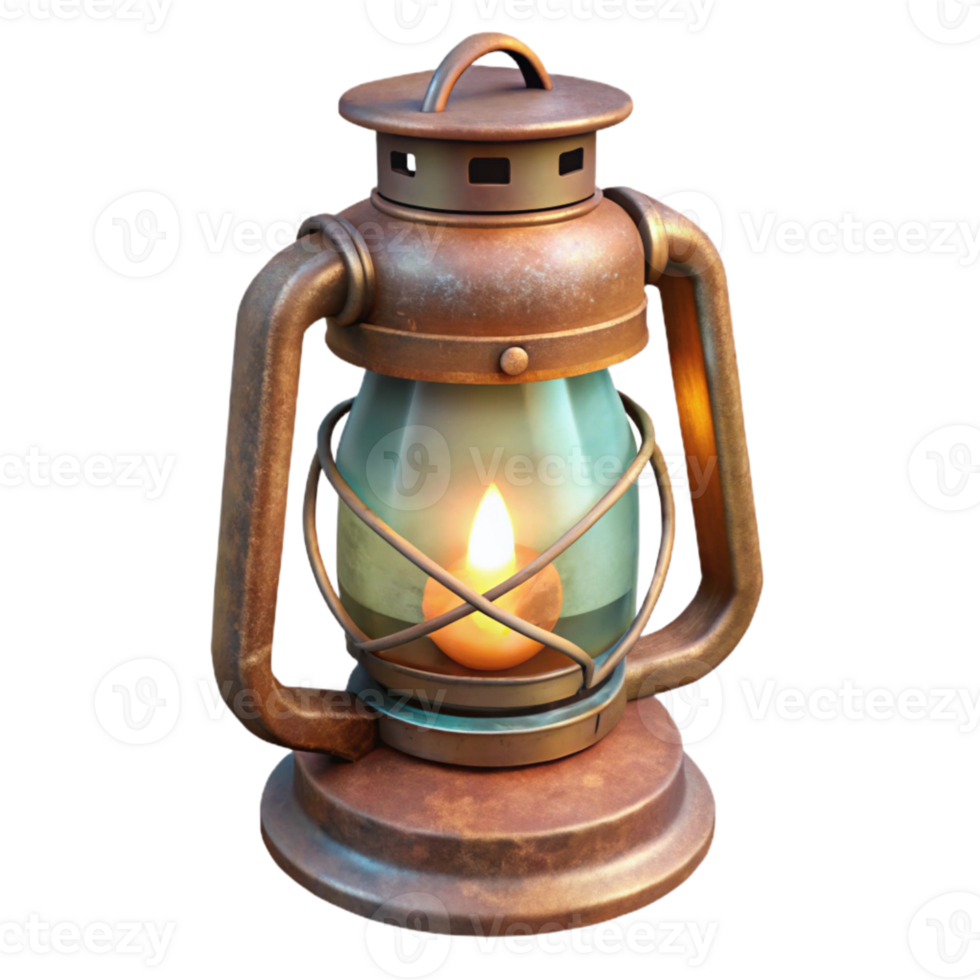 beautiful rustic Vintage Lantern Candlelight Flickering Isolated genuine png
