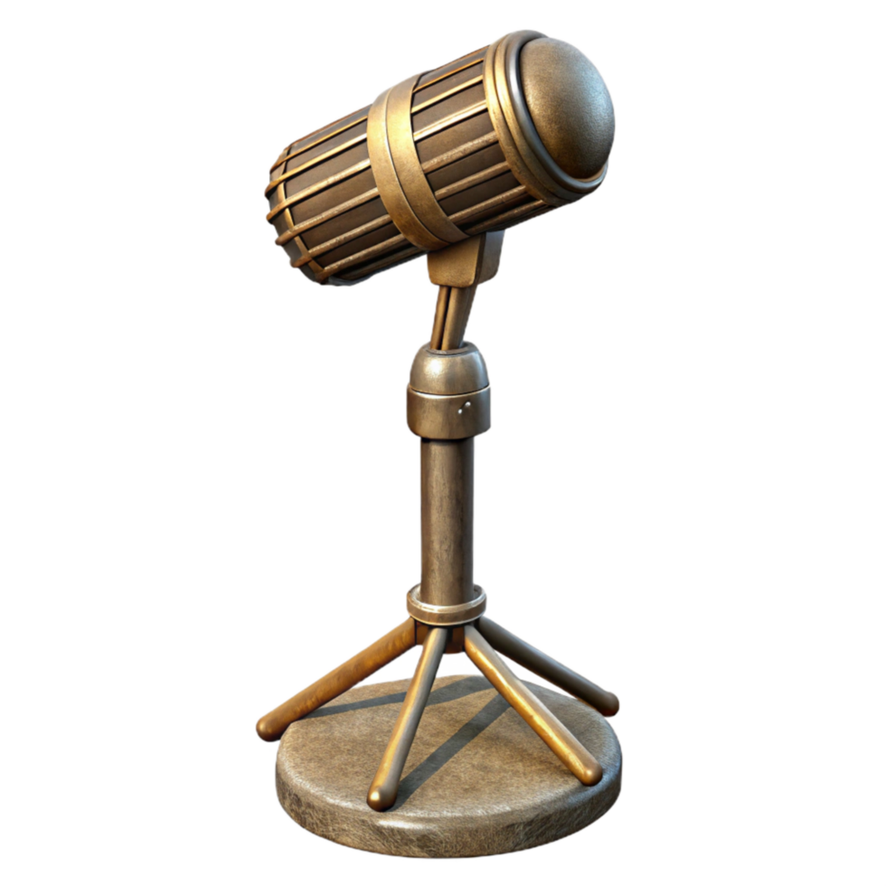 serene artistic Vintage Microphone Stand Tripod Base Isolated original png