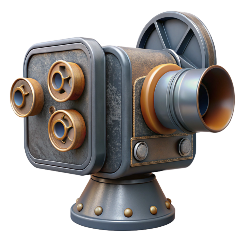 serene abstract Vintage Movie Camera Lens Detail Cutout original png