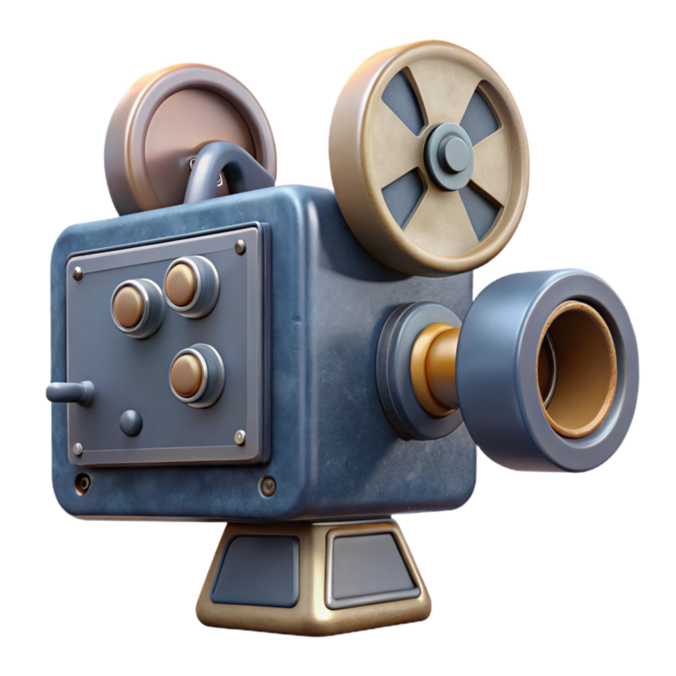 dramatic abstract Vintage Movie Camera with Crank Handle Transparent high resolution png