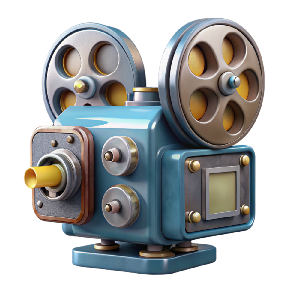 wonderful artistic Vintage Movie Projector Front View Transparent Background original png