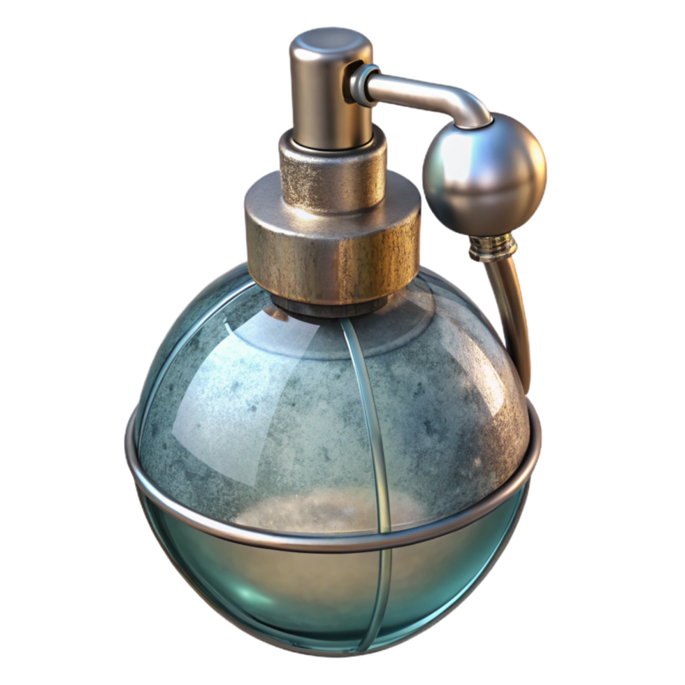 elegant abstract Vintage Perfume Atomizer Glass Bottle Transparent professional png