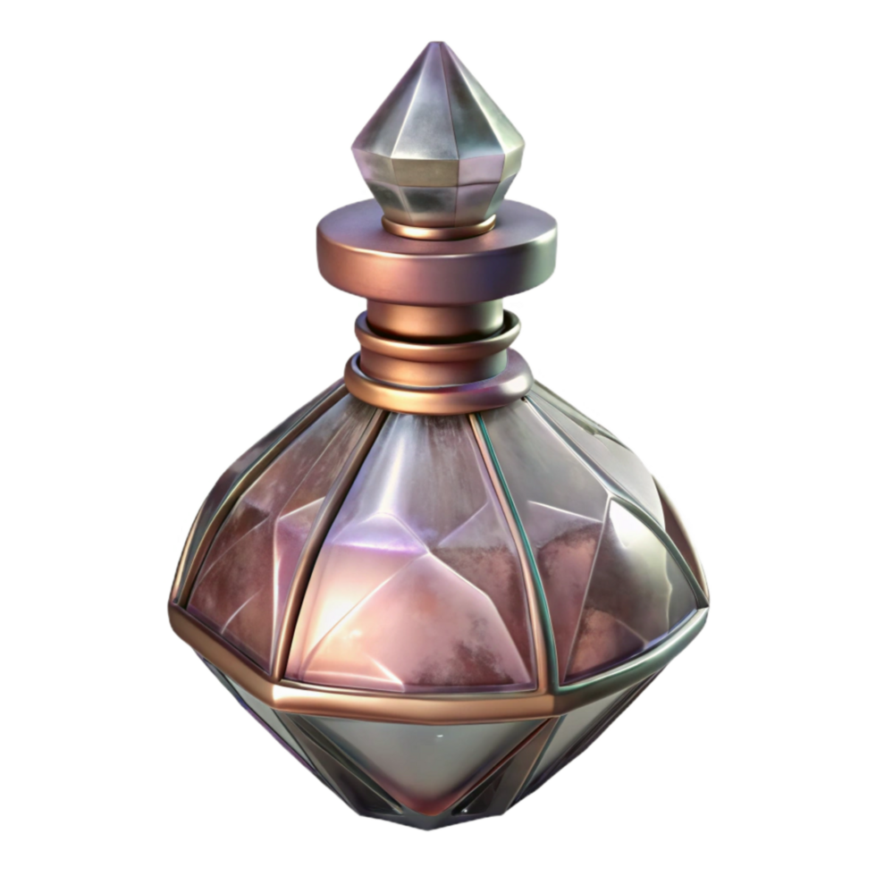 beautiful traditional Vintage Perfume Bottle Crystal Design Transparent Background authentic png