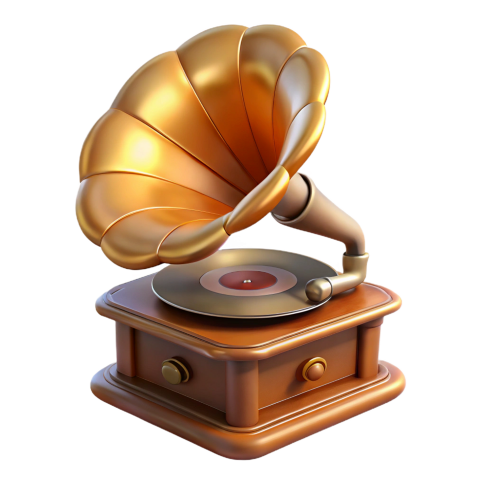 wonderful minimalist Vintage Phonograph Record with Label Transparent Background exclusive png