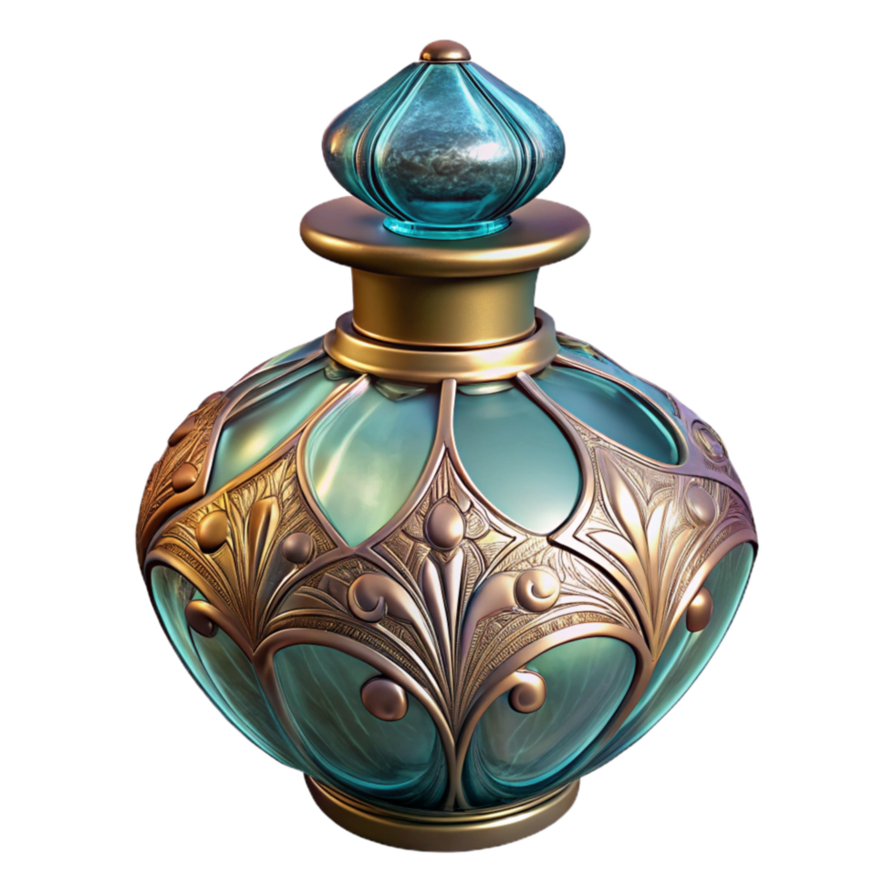 wonderful abstract Vintage Perfume Bottle Ornate Design Transparent authentic png