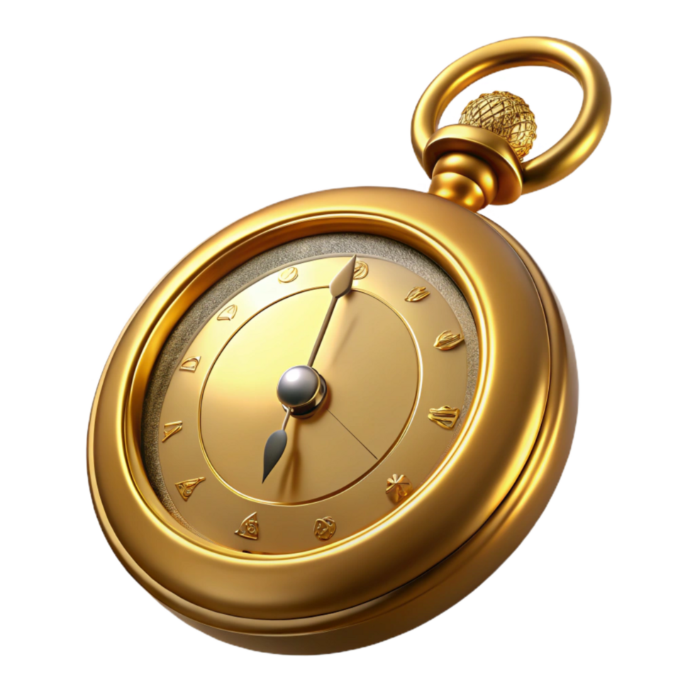 stunning vintage Vintage Pocket Watch Gold Finish Transparent Background png
