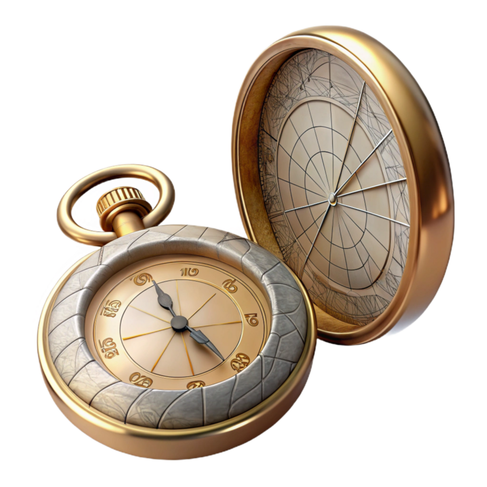 beautiful minimalist Vintage Pocket Watch Open Transparent premium png
