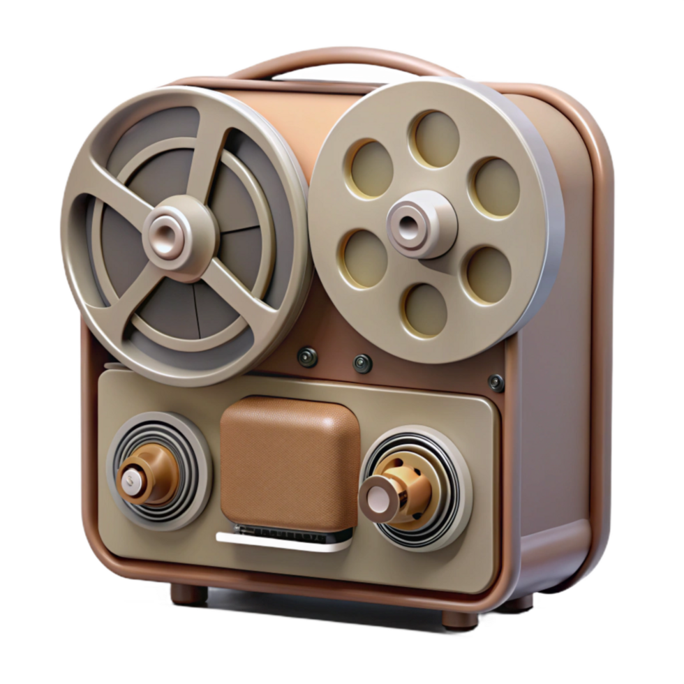 impressive contemporary Vintage Reel to Reel Tape Recorder Front View Transparent original png
