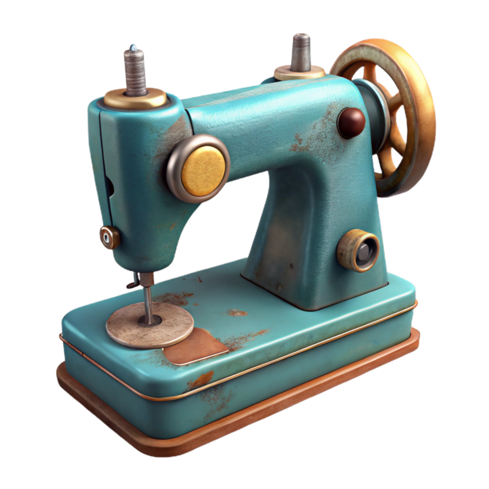vibrant modern Vintage Sewing Machine Restoration Isolated Element high resolution png