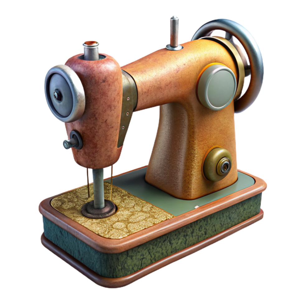 stunning minimalist Vintage Sewing Machine Pedal Operated Isolated detailed png