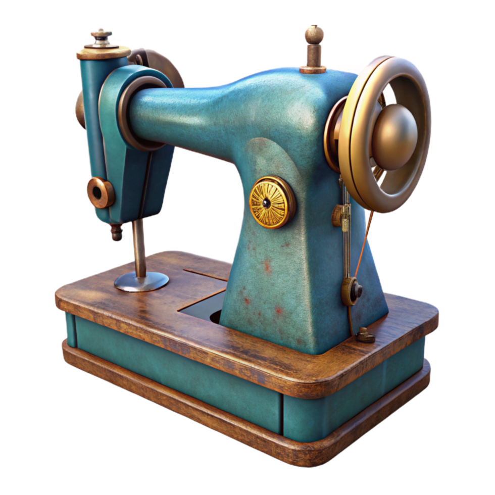 dramatic artistic Vintage Sewing Machine Pedal Operated Isolated high resolution png