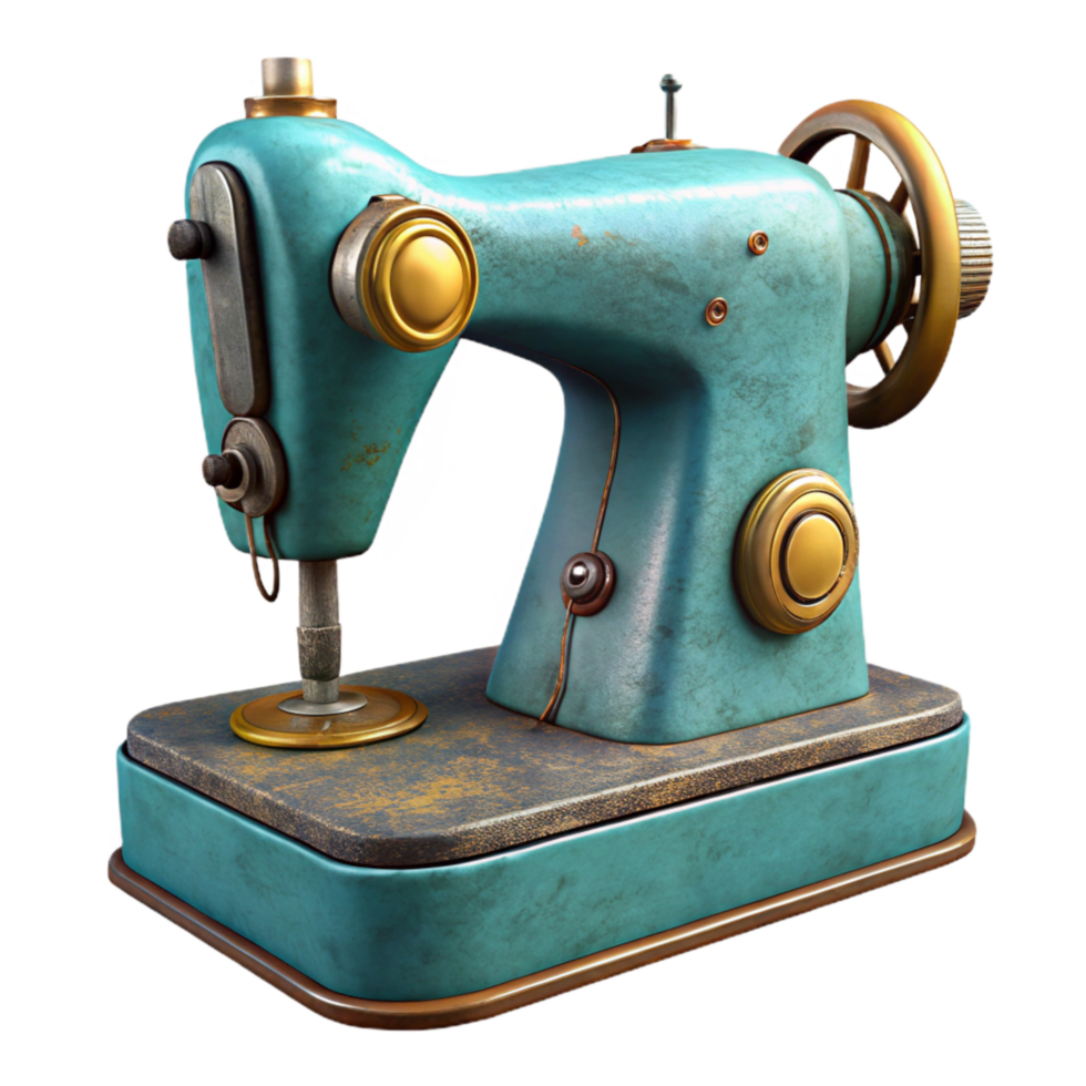 serene rustic Vintage Sewing Machine Restoration Isolated Element high resolution png