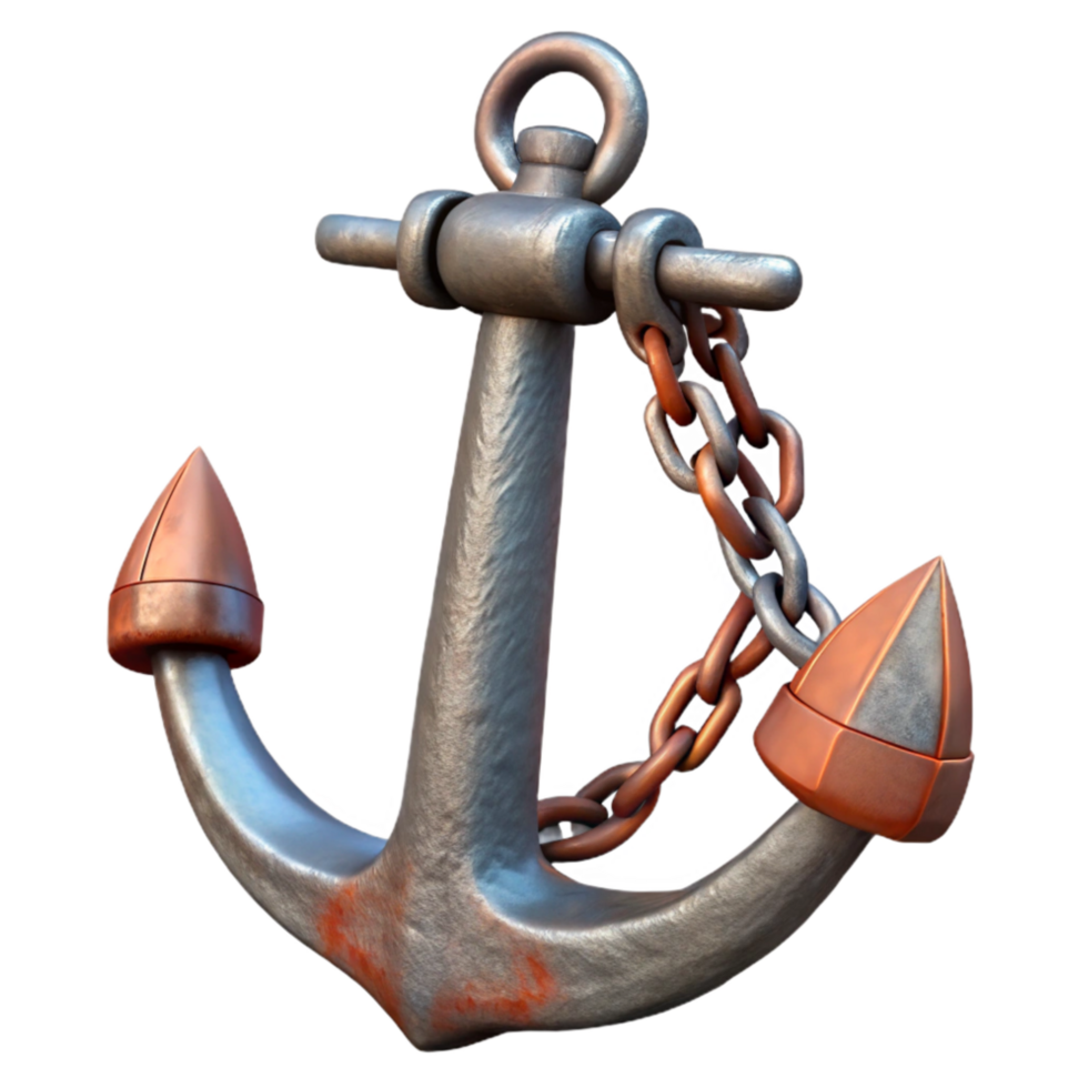 elegant contemporary Vintage Ship Anchor with Rusty Chain Transparent high quality png