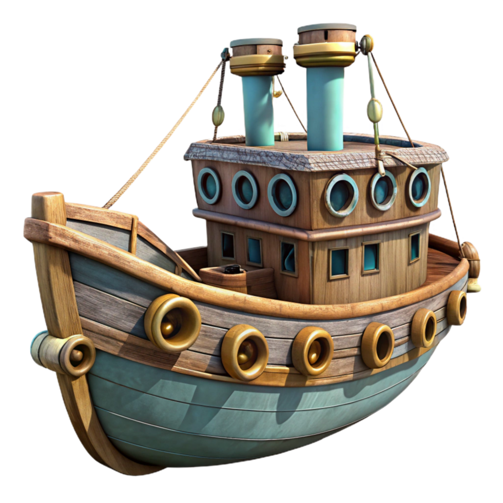 elegant artistic Vintage Ship with Portholes Isolated on Transparent Background high resolution png