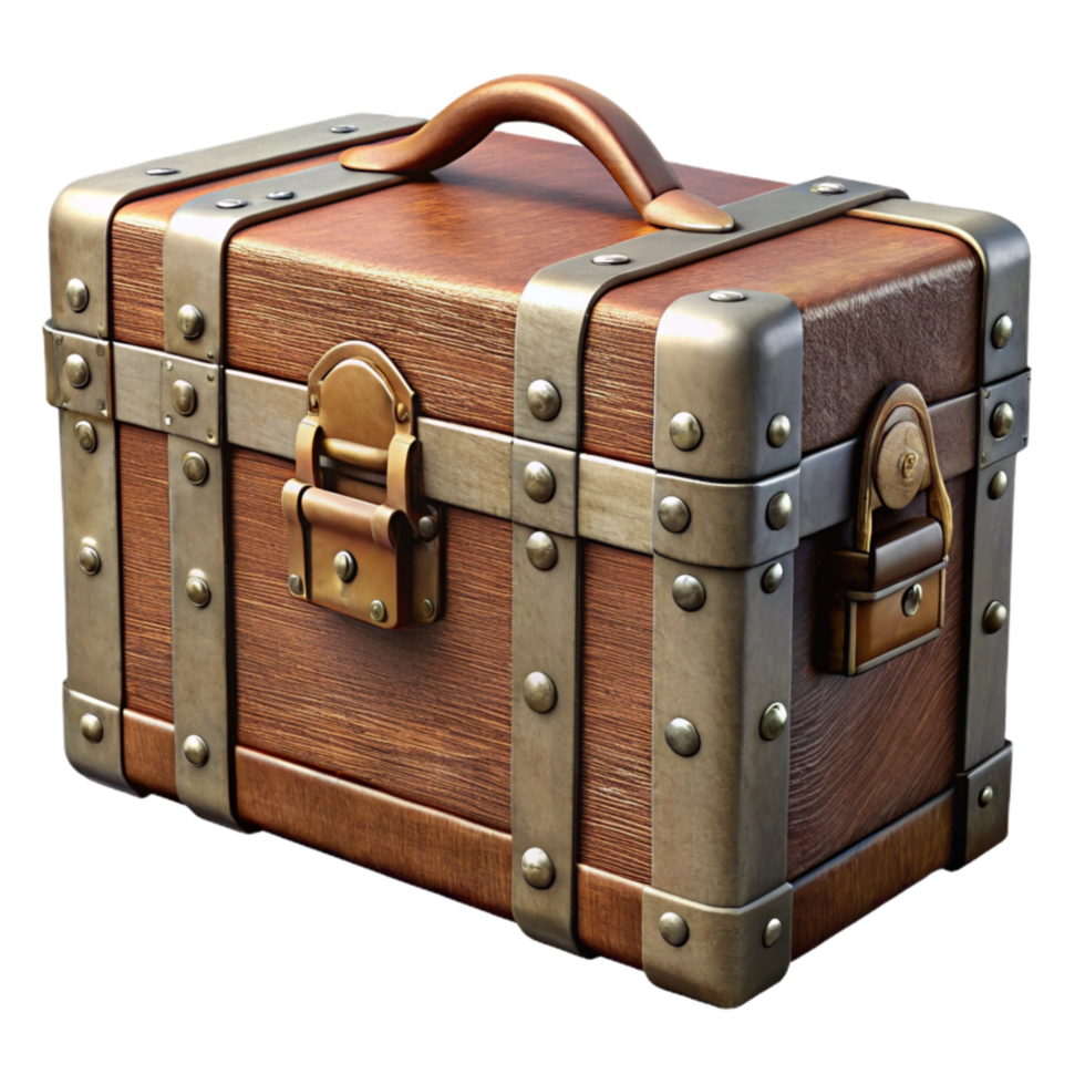 magnificent abstract Vintage Travel Trunk Metal Latches Cutout detailed png
