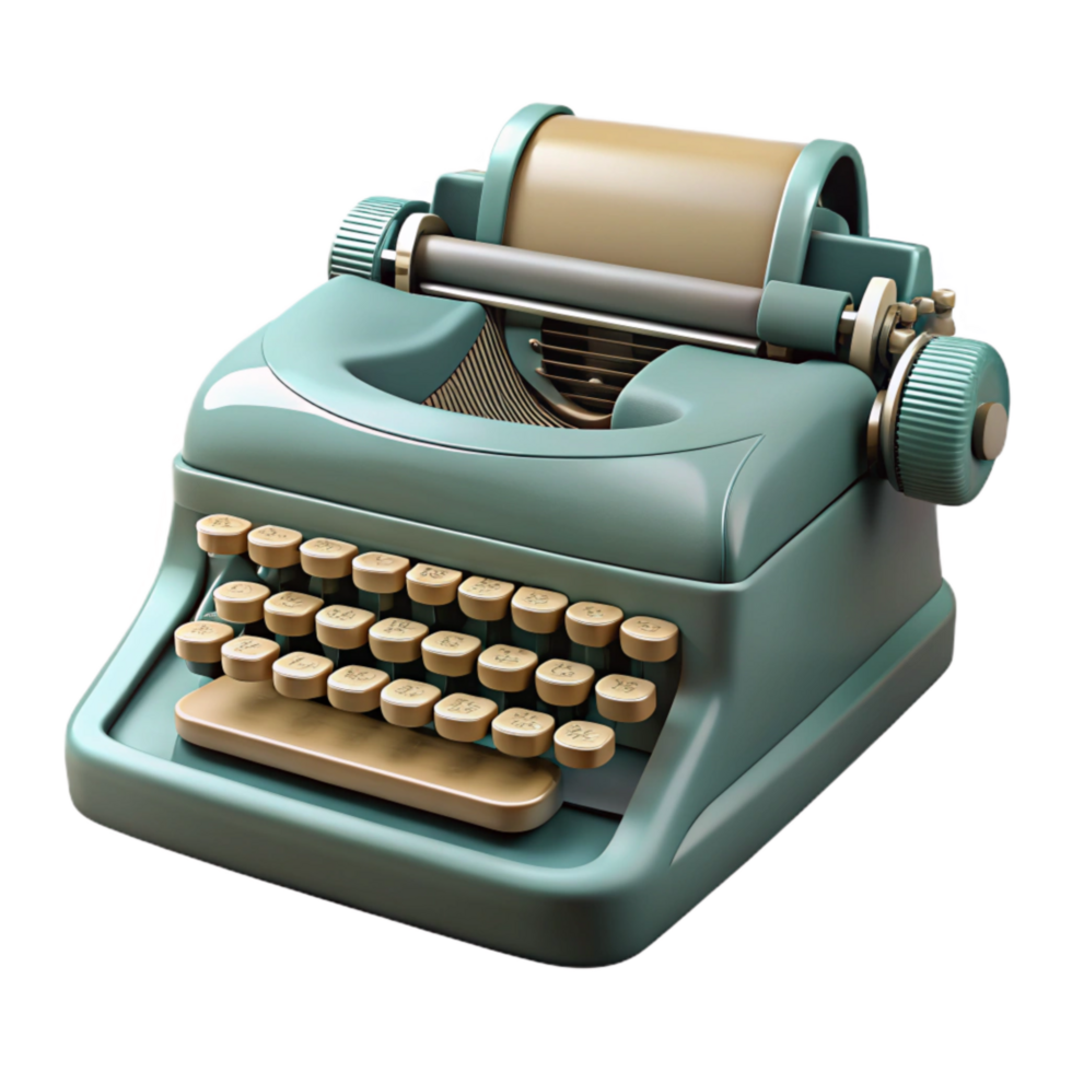 magnificent creative Vintage Typewriter Front View Isolated on Transparent Background png