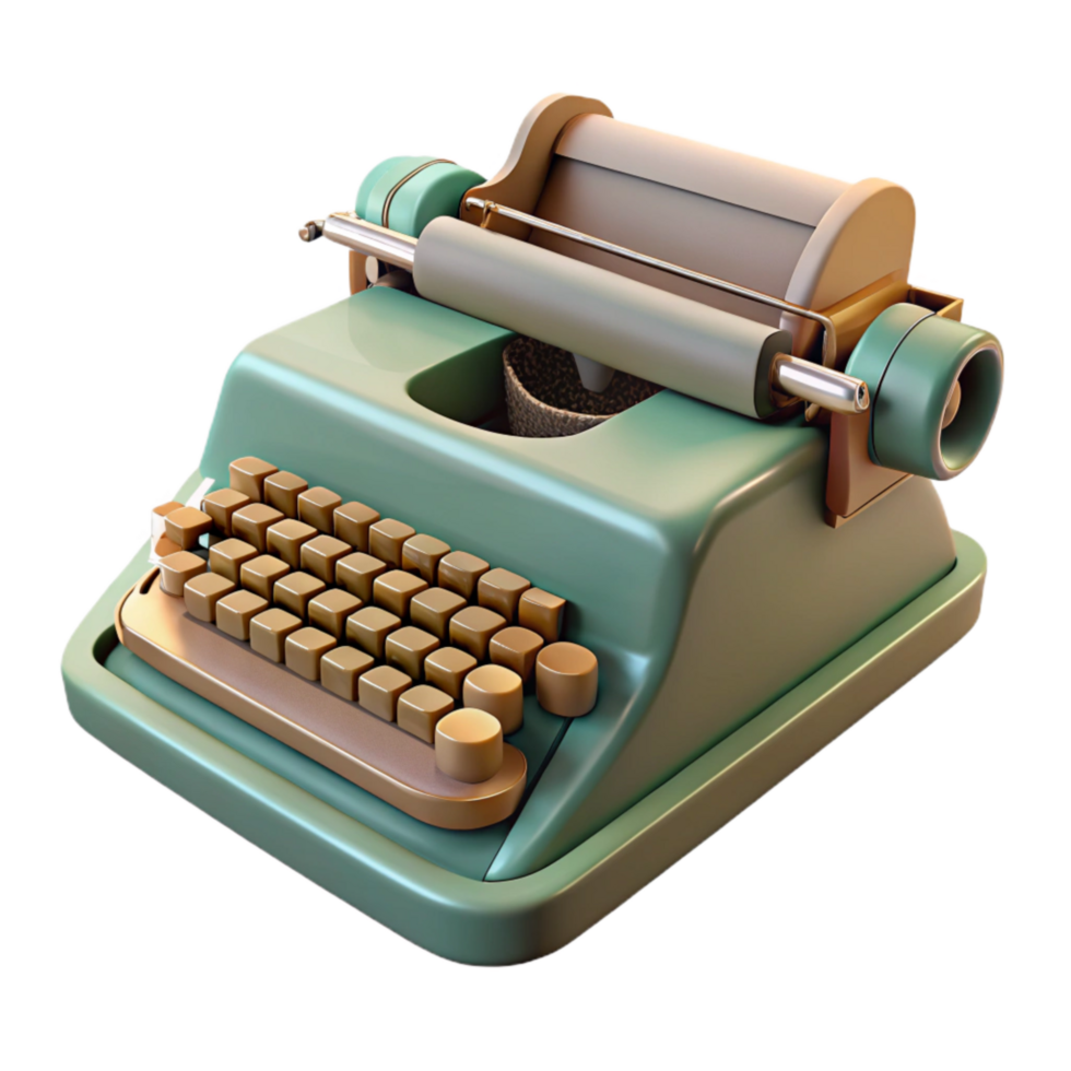 vibrant classic Vintage Typewriter Side View Isolated genuine png