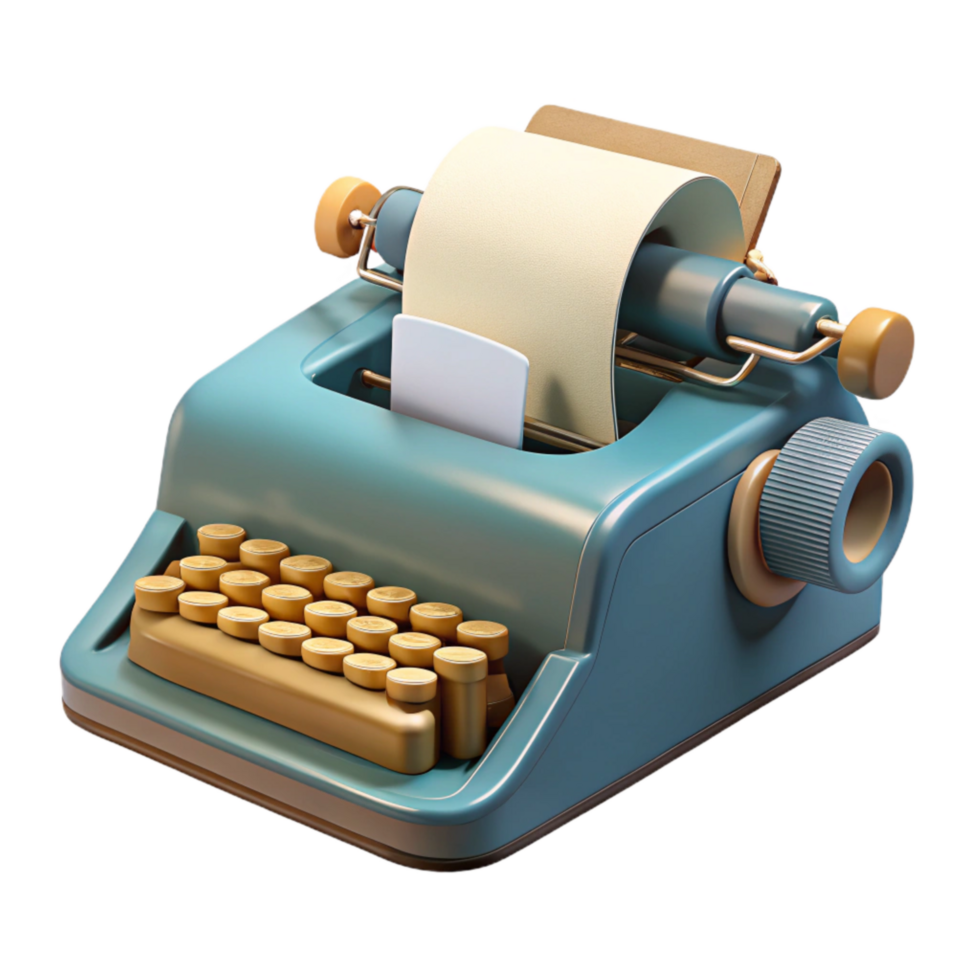 magnificent traditional Vintage Typewriter with Paper Cutout on Transparent Background genuine png