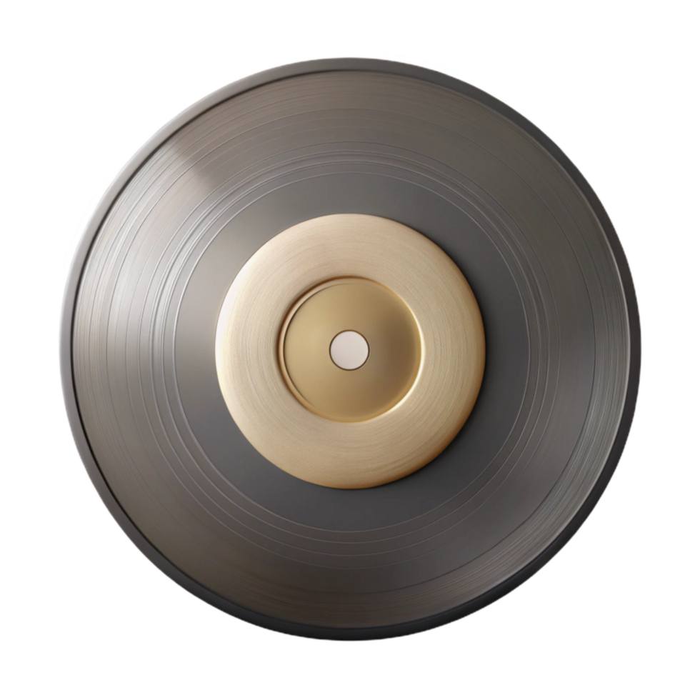 dramatic abstract Vinyl Record Label Close Up White Transparent Background authentic png