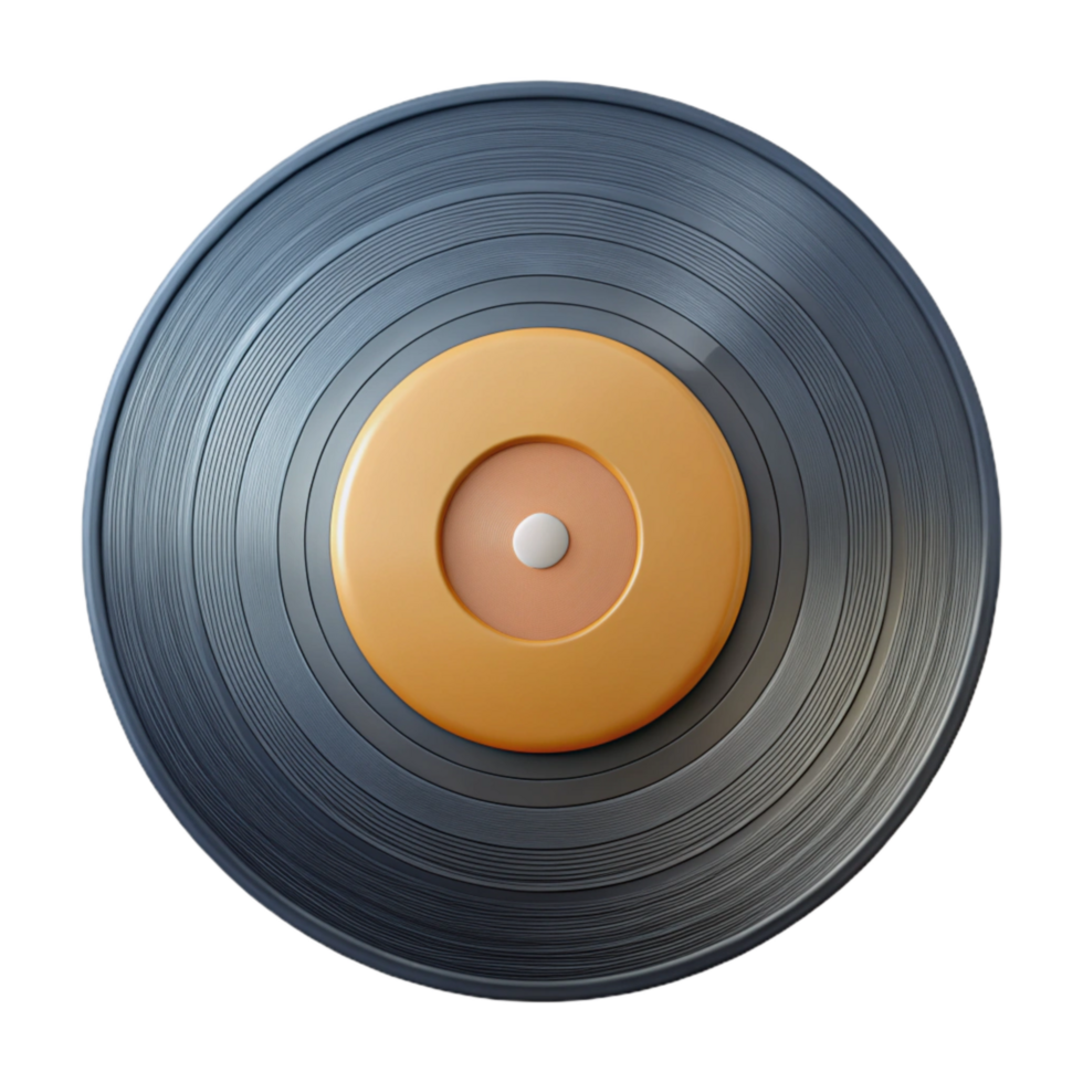beautiful modern Vinyl Record Label Retro Design Transparent Background high quality png