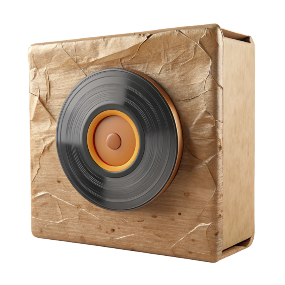 elegant rustic Vinyl Record Outer Sleeve Generic Design Transparent Background detailed png