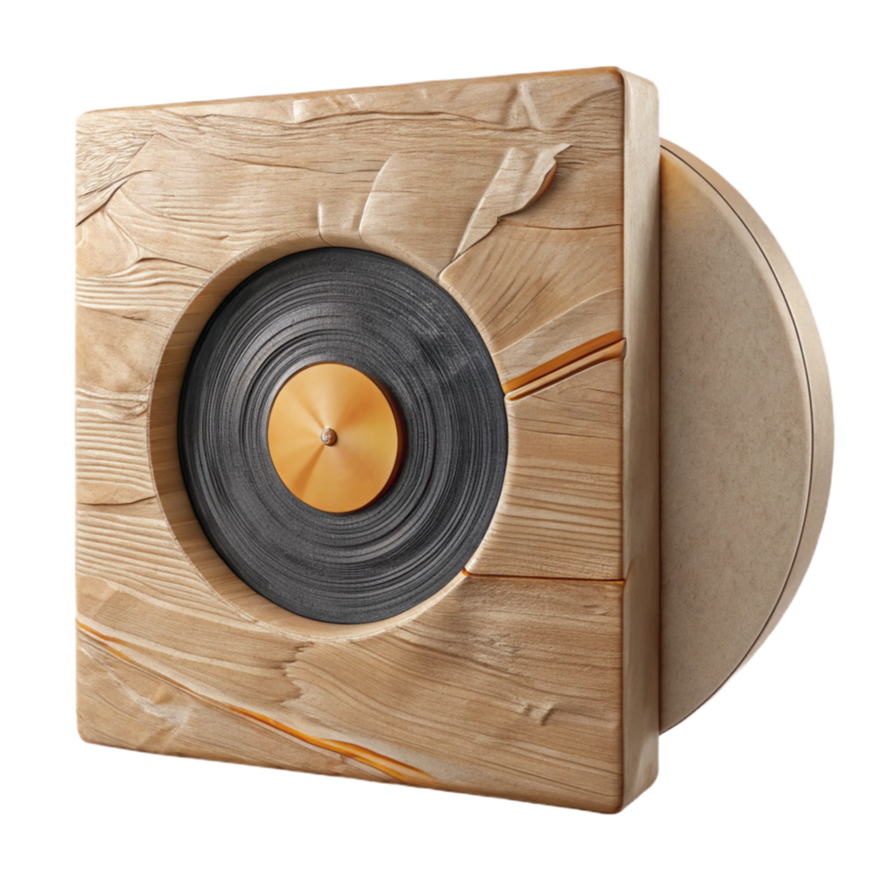 stunning vintage Vinyl Record Outer Sleeve Generic Design Transparent Background high quality png