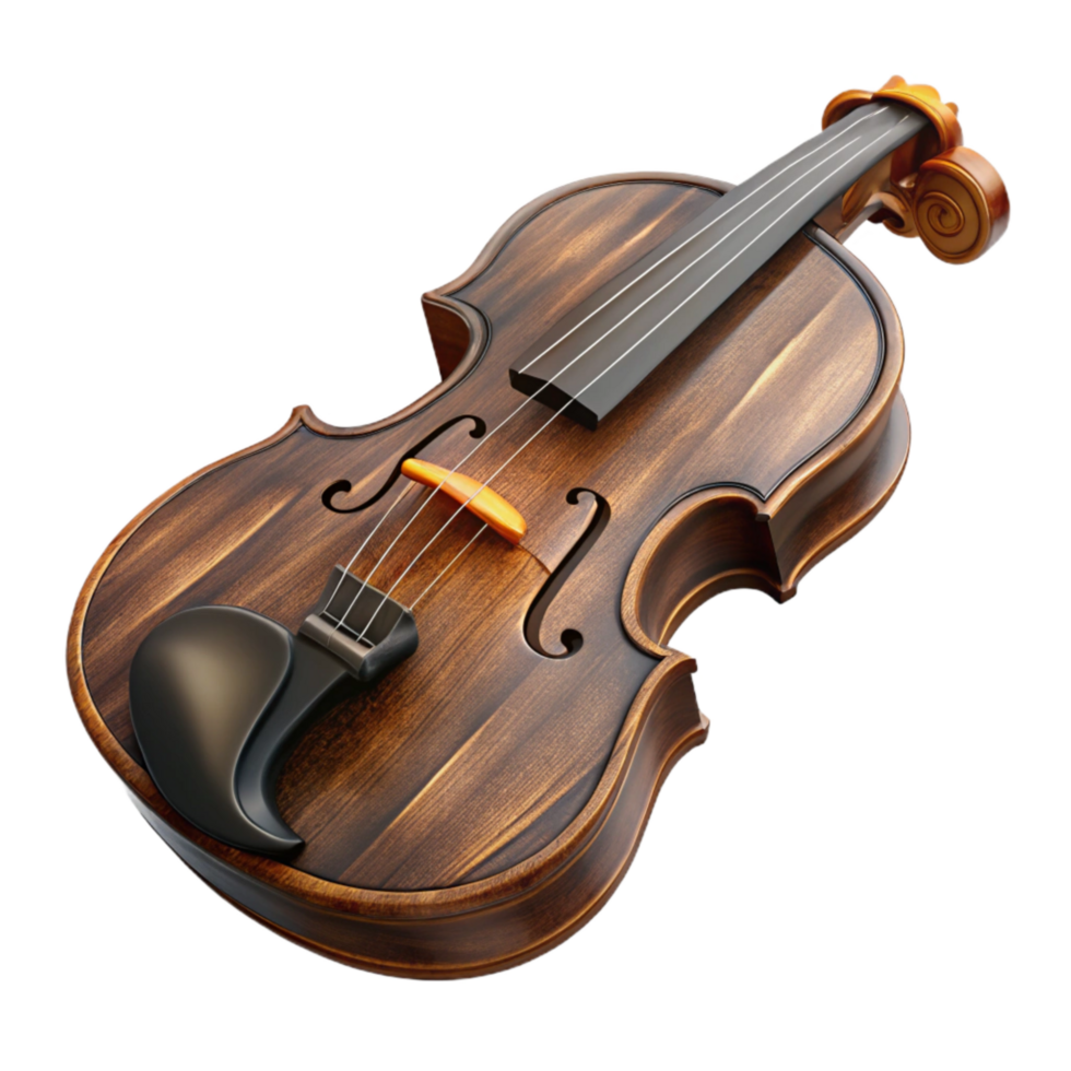 wonderful classic Violin Chinrest Ebony Wood Shaped Design Isolated original png