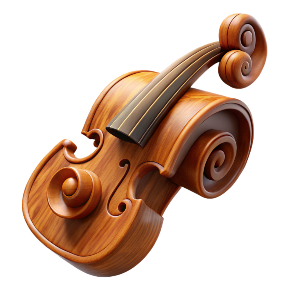 beautiful abstract Violin Scroll Detail Wood Grain Transparent Background Cutout authentic png